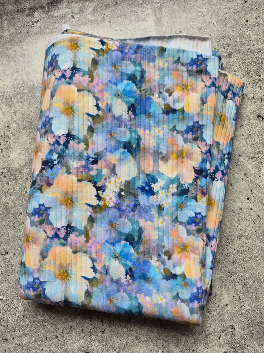 Fleurit bleu (1m) RIB COTON