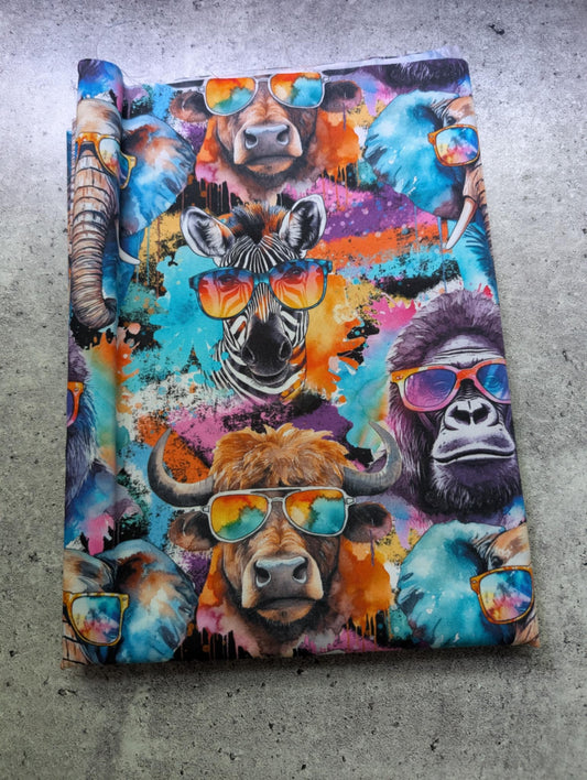 Animaux cool (1/2m) COTON TISSÉ